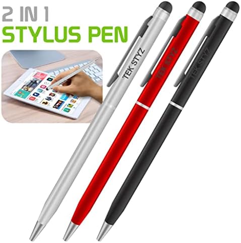 Pro Stylus Pen עבור Samsung GT-N5110ZWYXAR עם דיו, דיוק גבוה, צורה רגישה במיוחד וקומפקטית למסכי מגע [3 חבילה-שחורה-אדומה-סילבר]